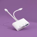 USB-C და Lightning მეხსიერების ბარათის წამკითხველი მობილურისთვის